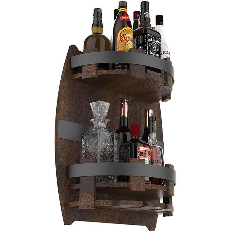 创意木制酒水展示台物品收纳台酒桶式挂件装饰酒水展示架,淘宝优惠券,粉丝福利购,淘宝优惠卷