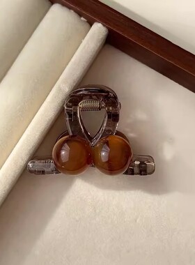 琥珀色高亮樱桃发夹公主刘海发饰