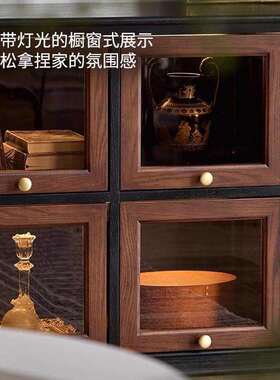 组合柜实木客厅柜新中式电视柜中古床头柜收纳斗柜新款家具用卧室