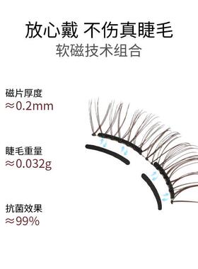 可重复使用磁吸假睫毛自然卷翘免胶一体盒随带随取浓密加宽版睫毛