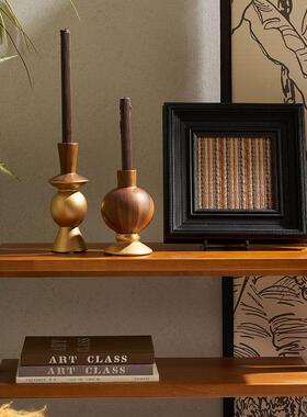 南洋风泰式东南亚风格装饰品边柜原木风陶瓷烛台摆件民宿房间软装