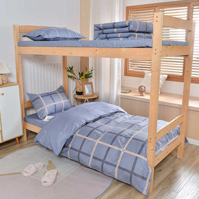 100% cotton three-piece set top and bottom bunk student dormitory pure cotton set single bedding Class A bed sheet and quilt cover