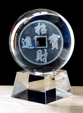 K9人造水晶玻璃球内雕船一帆风顺家居饰品摆饰乔迁送礼物可定制l