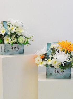 清明节仿真花祭司的塑料花假花用品花清明仿真菊花坟前花祭典花束