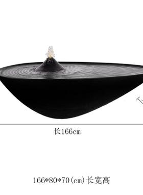 创意禅意喷泉摆件水滴山水水景小品简约现代流水会所装饰水钵聚宝