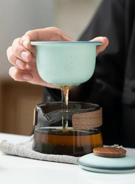 旅行茶具套装户外露营便携式茶具茶壶玻璃快客一壶三杯杯泡茶神器