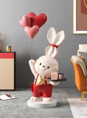 大型兔子落地摆件家居装饰品客厅电视柜旁乔迁结婚新婚礼物送新人