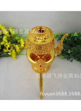 吉BBH祥八鎏金巴壶合金文净水瓶奔巴壶堂供 高约宝18cm