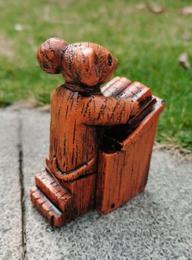 独立站讲坛上的教堂老鼠雕像树脂工艺品摆件家居花园园林书房摆件