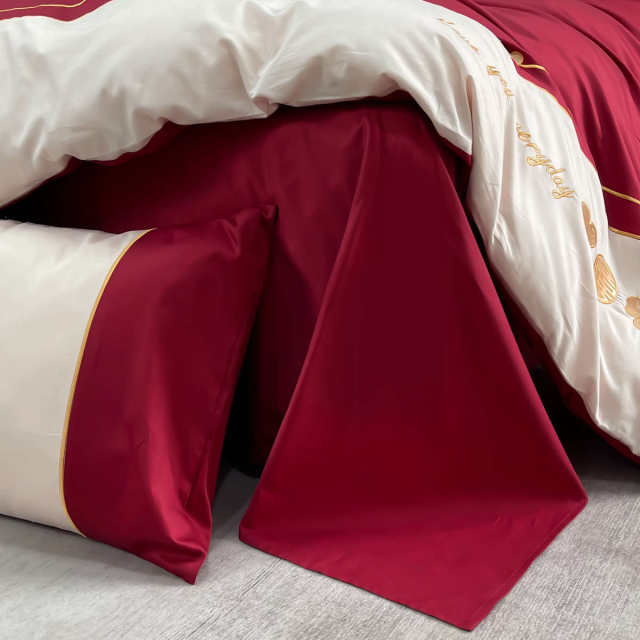 Sweet Korean wedding cotton bedding four-piece set wedding red women's dowry sheets bedding covers eight-piece set