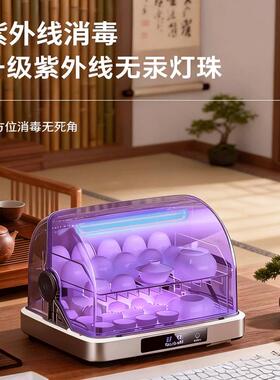 2026新款茶杯消毒柜小型办公室茶具杯子专用烘干一体家用碗柜台式