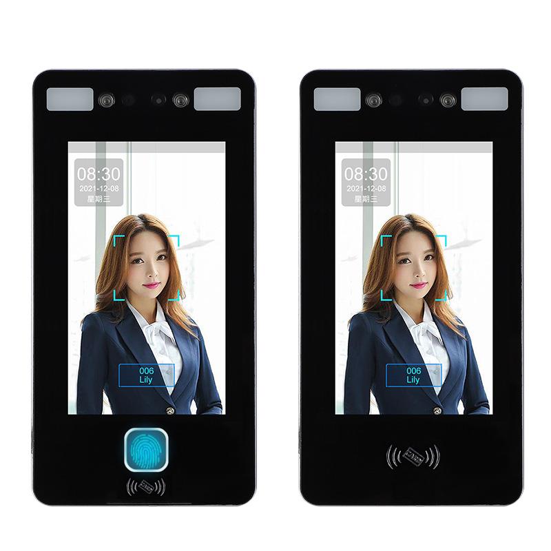7-inch community office DW face recognition access control system lock time and attendance all-in-one machine brush face punch office glass door finger