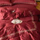 High-end wine red wedding velvet cotton four-piece set light luxury style cotton embroidered quilt cover wedding wedding bed sheets bedding products