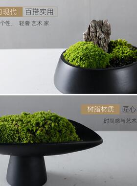 软新式仿真132绿色植物盆客厅茶边几花艺售楼处别墅中样景板房装