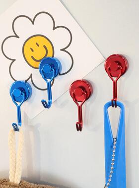 简约强力旋转磁吸厨房挂钩冰箱贴固定器免打孔磁贴珐琅板收纳神器