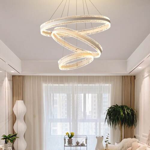 全光客谱护灯眼LD厅餐厅创E意多层圆圈吊75灯现代简约具卧室主灯 - 图1