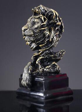 高档美式覆古狮子柜高高档轻奢客厅酒小艺众级感摆件办公室术装饰