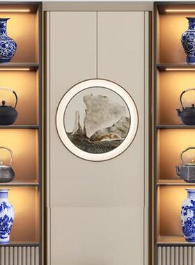 新中式茶室酒店博古架高档陶瓷器花瓶插花摆件青花瓷彷古装饰品