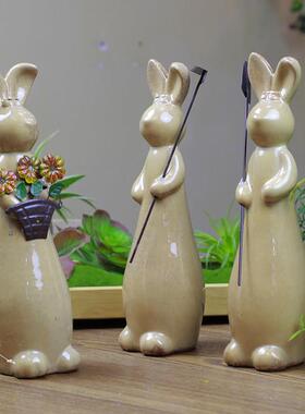 北欧家居饰品创意小摆件现代简约客厅儿童房书桌可爱马陶瓷装饰品