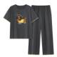 ຫມວດ: A 95% cotton pure cotton pajamas with chest pads for women summer short-sleeved trousers cartoon plus size cool cotton home clothes for women