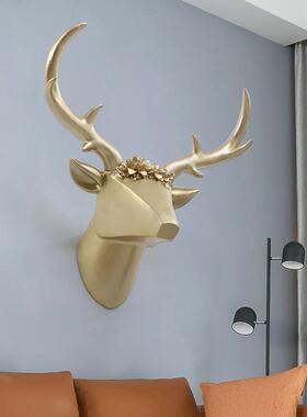 欧式金牛客厅墙面装饰鹿头壁挂创意树脂工艺品酒吧挂饰