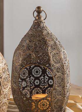 美式镂空雕客花A516A5烛台吧复浪古铁艺摆件民宿厅玄关漫气氛布置