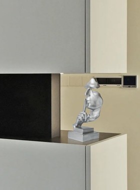 2025新款电视柜摆件高级感小众简约现代沉默是金银色创意树脂家居