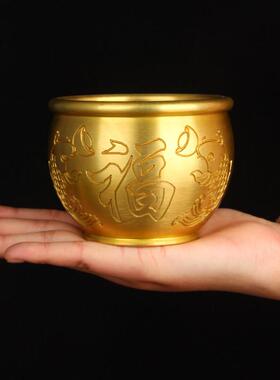 铜圆柱饰品铜聚宝盆圆柱饰品人物圆柱鱼缸钱圆柱烟灰缸饰品