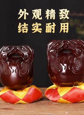 木鱼法器实木紫檀木老款法器一套家用寺庙和尚打击乐器木雕摆件品