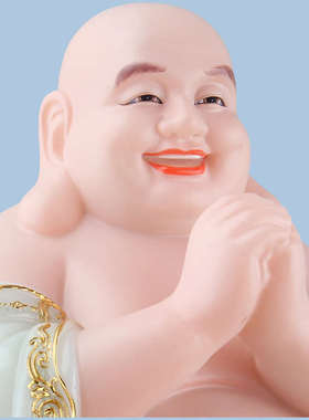 弥勒佛像笑佛合成汉白玉石大肚佛弥勒佛石雕家用客厅店铺客厅摆件