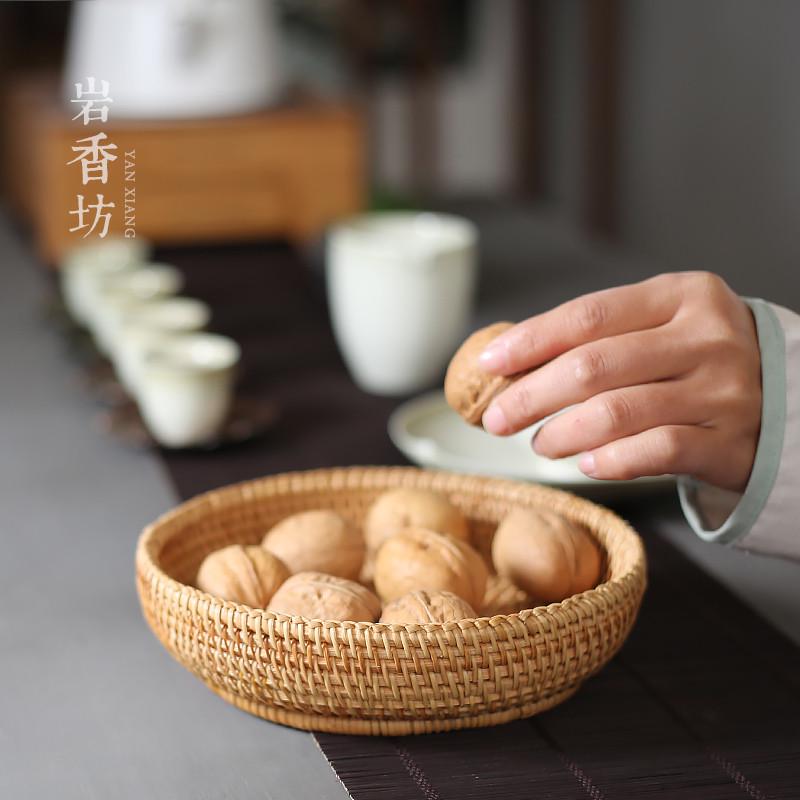 Rattan tea ceremony tea set storage box Kung Fu tea accessories refreshment tray