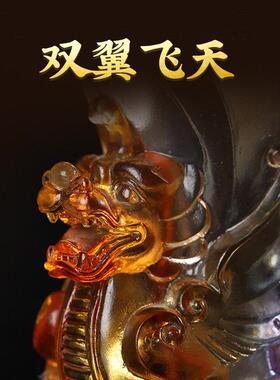 灵机生活馆霸王飞天貔貅古法文昌笔筒办公室书房会议室办公桌摆件