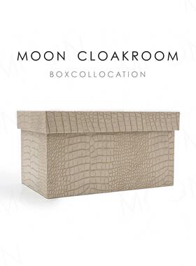 MOON慕空间样板房彷鳄鱼皮收纳盒衣帽间装饰品收纳箱盒子软装摆件