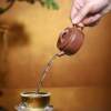 Small capacity handmade tea set small household kung fu teapot small large mouth Han tile teapot Yixing purple clay teapot
