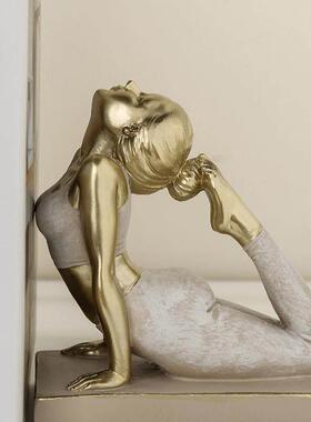 瑜伽女孩书脊饰品创意无障碍豪华客厅家居装饰人物书背高端女孩书