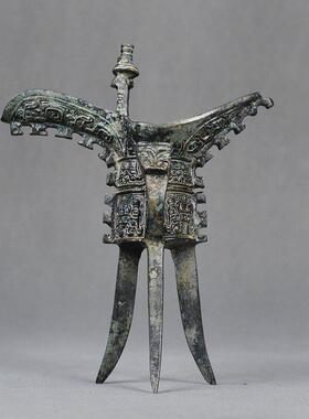 御如意彷古青铜器妇好爵酒器三足铜爵杯摆件古玩收藏家居装饰