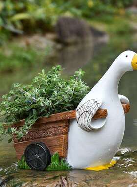 你迷小鸭动物装饰摆件花盆栽花盆户外庭院TM-63203园鱼缸鱼池造景