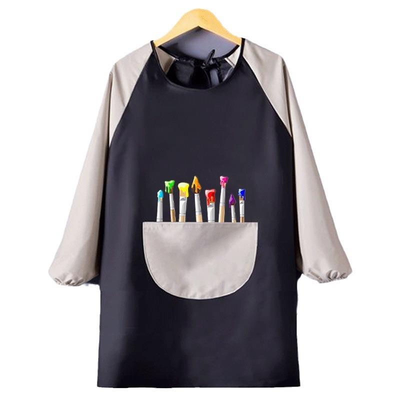 Children's painting apron, kindergarten painting art long-sleeved waterproof reverse wear boy and girl baby smock eating bib