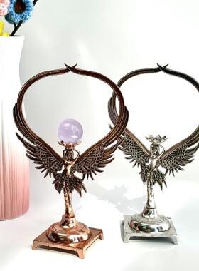 长翅天使水晶球底座厂家直销热销球托蛋雕托工艺品支架