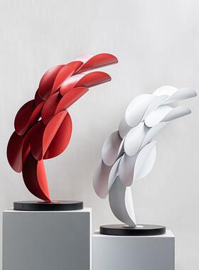 抽象金属艺术层叠摆件雕塑家居软M02123装台面子样叶间板售楼处玄