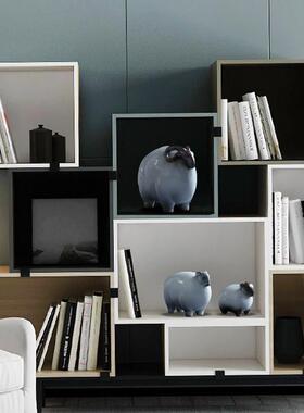 大宋官窑三羊开 泰招财聚财收藏摆件陶瓷哥窑家居装饰茶宠开 业礼