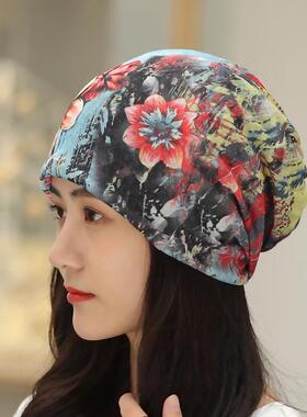 丝巾帽子夏季春薄款透气孕妇月子堆堆帽女生棉纱睡帽包头帽头巾帽