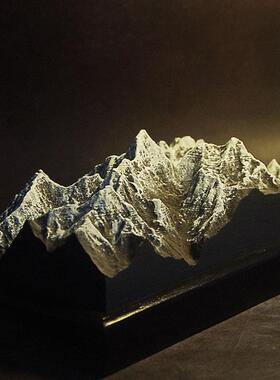 冬官手作 水泥混凝土石膏贡嘎山雪山扩香石扩香器创意装饰摆饰