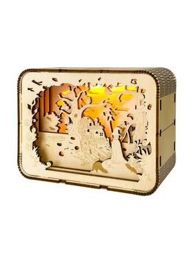 万圣节装饰小夜灯diy拼装木雕灯创意桌面摆件氛围夜光灯节日礼物