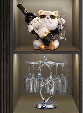 轻奢暴力熊红酒杯架摆件客厅现代酒柜电视柜餐边柜高档家居装饰品