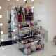 Extra large cosmetic storage m box desktop dressing table dormitory transparent acrylic skin care rack dustproof cover