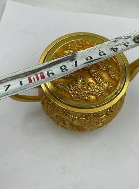 工艺品仿古鎏金铜茶壶龙凤壶龙凤金茶壶家居办公室装饰工艺品摆件