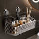 Light luxury checkerboard lattice household bathroom toilet rack without punching suction cup plastic wall mount storage rack