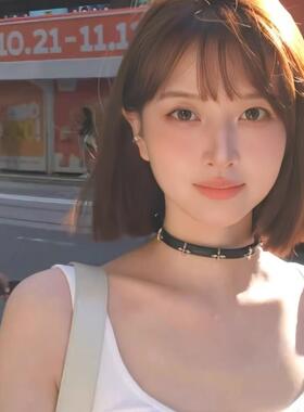 黑色十字架皮项链女高级感小众choker项圈脖子颈带颈链甜酷锁骨链