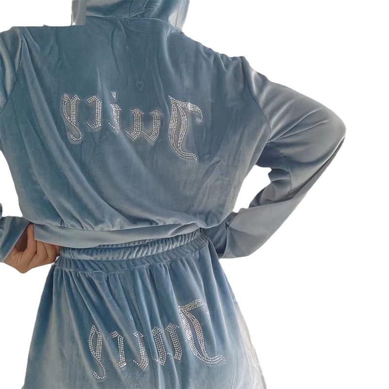 velvet hooded womens zipper split jacket slim techwear long - 图3